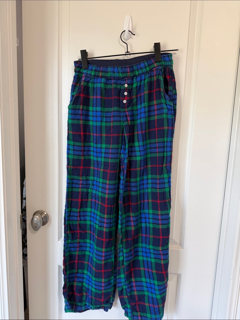 aerie Green & Blue Plaid Jogger Pants
